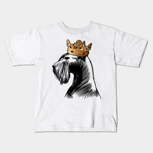 Giant Schnauzer Dog King Queen Wearing Crown Kids T-Shirt